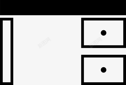 书桌家具办公室图标图标