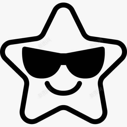 酷表情情绪图标svg_新图网 https://ixintu.com 情绪 感觉 明星表情线 脸 表情 酷