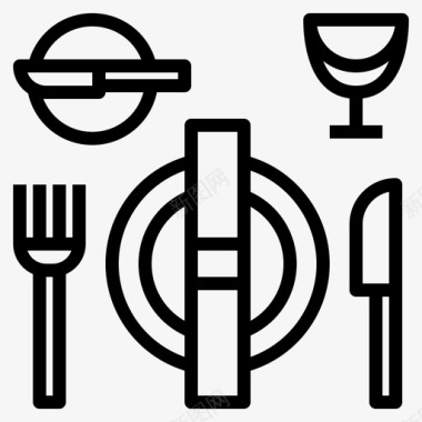 晚餐课程装饰图标图标