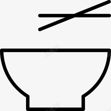 亚洲菜碗筷子图标图标