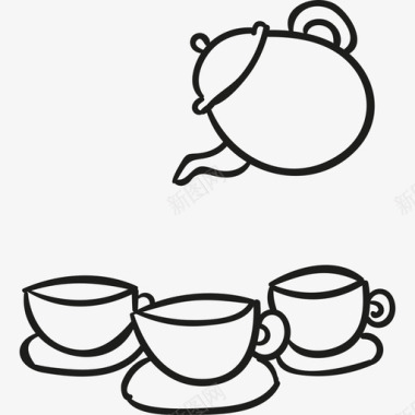 茶具食物小酒馆和餐厅图标图标