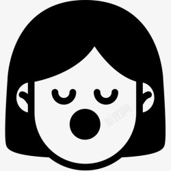 女性睡觉睡觉表情情绪图标高清图片