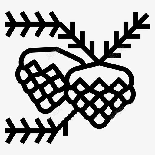 松果大自然植物图标svg_新图网 https://ixintu.com 冬天 圣诞节 大自然 松果 植物