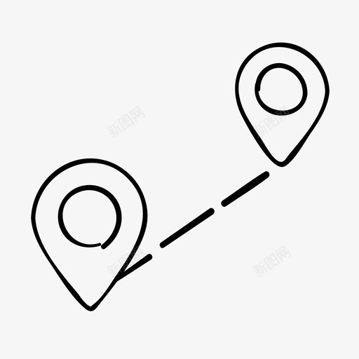 定位销手绘地图图标svg_新图网 https://ixintu.com 位置地图 地图 定位销 手绘 标记 路线