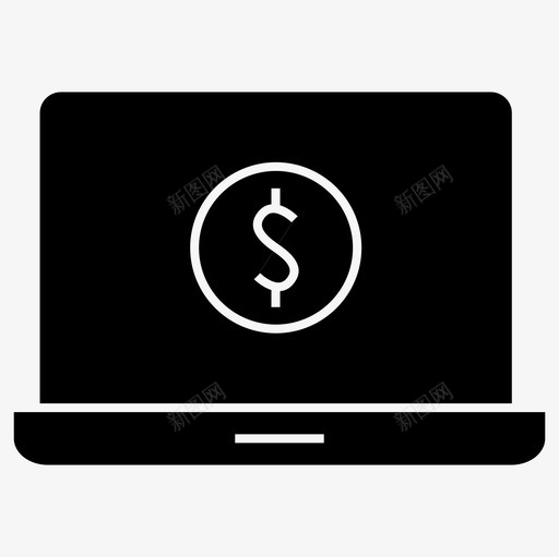网上银行电脑美元图标svg_新图网 https://ixintu.com 在线 电脑 笔记本电脑 网上银行 美元 金融