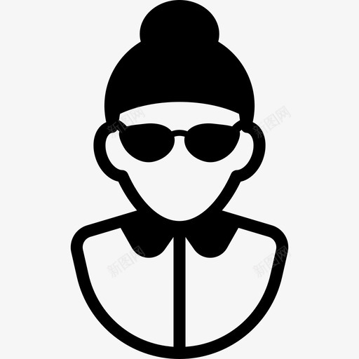 戴太阳镜和发髻的女人人用户2图标svg_新图网 https://ixintu.com 人 戴太阳镜和发髻的女人 用户2