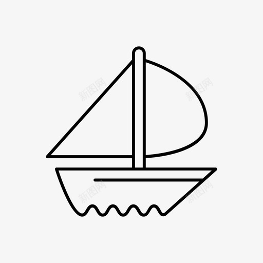 帆船海上旅游图标svg_新图网 https://ixintu.com 交通工具 帆船 旅游 海上