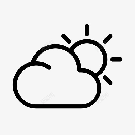 晴天云层温度图标svg_新图网 https://ixintu.com 云层 天气 晴天 温度 用户界面