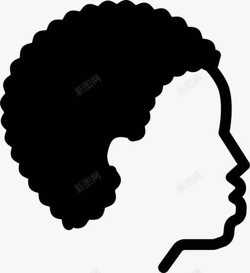 不规则非洲式人物头发图标svg_新图网 https://ixintu.com 不规则非洲式 人物 发型 头发 自然