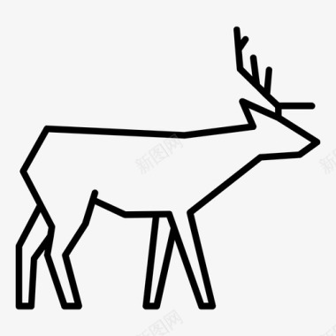 鹿驯鹿自负的动物图标图标