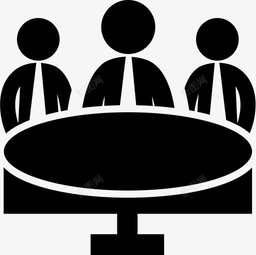 Business meeting group on circular tablesvg_新图网 https://ixintu.com Business meeting group on circular table