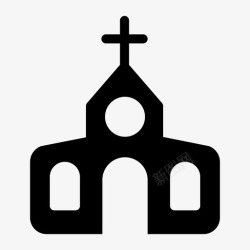 天主教牧师建筑天主教教堂图标高清图片
