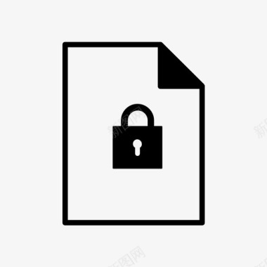 私人文件锁纸张图标图标