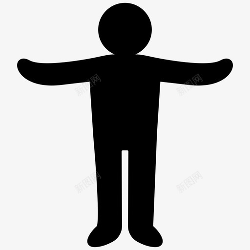 张开双臂人体运动图标svg_新图网 https://ixintu.com 人 人体 伸展 展开双臂 张开双臂 手臂和腿部伸展运动瑜伽 运动