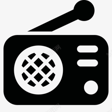 经典收音机天线广播图标图标
