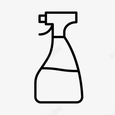 触发喷雾瓶卫生清洁剂图标图标