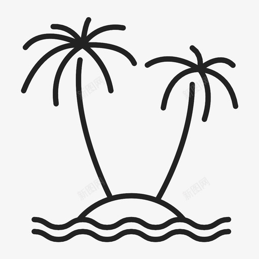 海滩椰子树酒店图标svg_新图网 https://ixintu.com 旅游 椰子树 海滩 酒店
