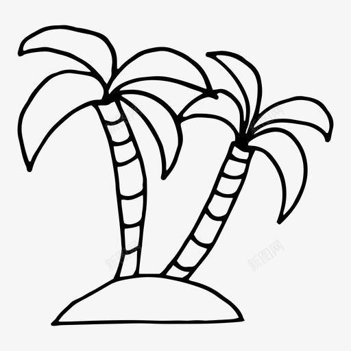 棕榈树树树木图标svg_新图网 https://ixintu.com 棕榈树树树木