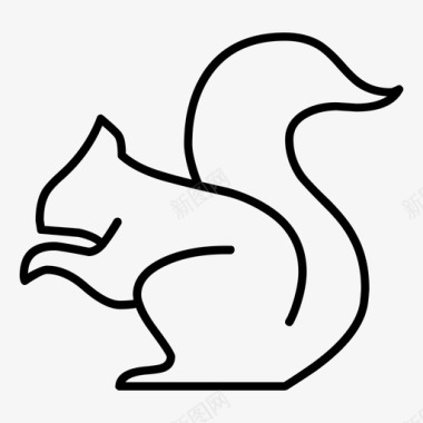松鼠动物线动物图标图标