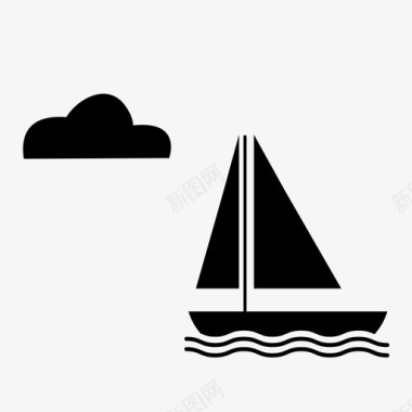 帆船云海图标图标
