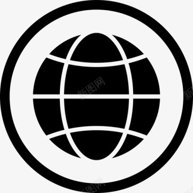 网站圆圈地球仪图标图标