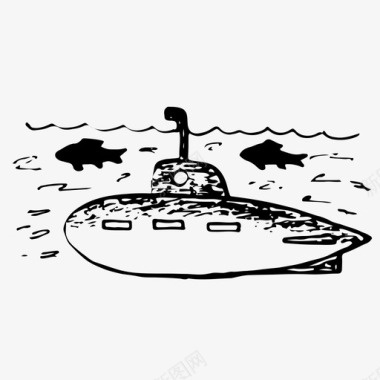 潜水艇船海洋图标图标