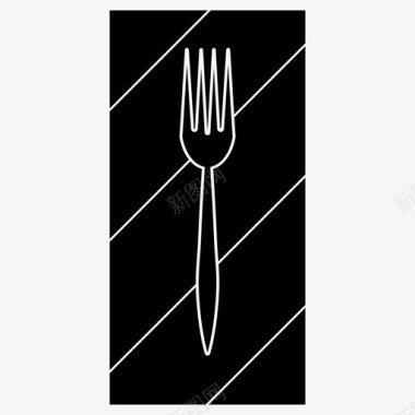 叉子吃的餐巾图标图标