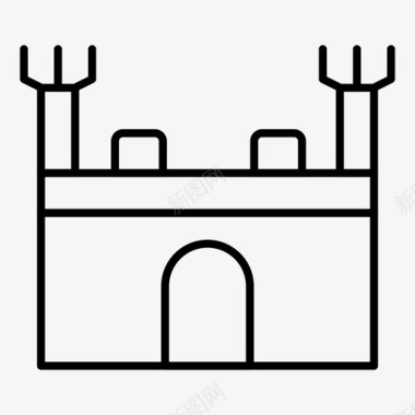 城堡建筑庆典图标图标
