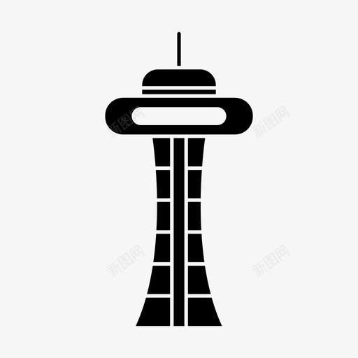 西雅图建筑餐厅图标svg_新图网 https://ixintu.com 塔 太空针 建筑 旅游 西雅图 餐厅