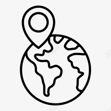 球和针旅程旅行图标图标