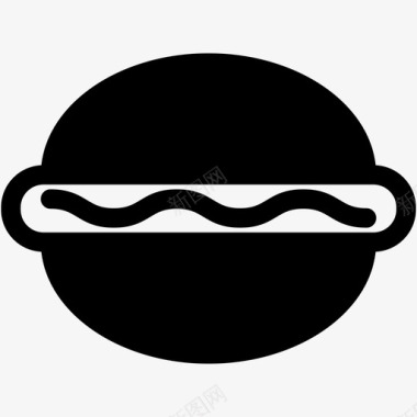 香肠汉堡三明治食物填充图标图标