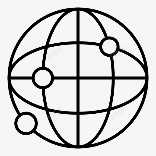 全局已连接接地图标svg_新图网 https://ixintu.com 世界 全局 客户服务细线图标 已连接 接地 服务