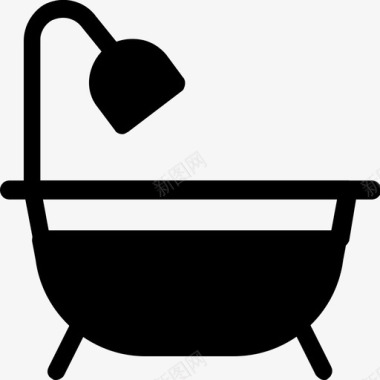 浴缸淋浴家具雕刻图标图标