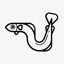 电鳗鳗鱼电鳗海洋图标高清图片