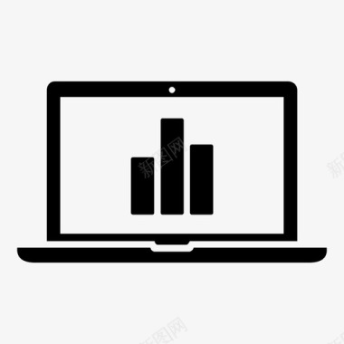 笔记本电脑条形图图表图标图标