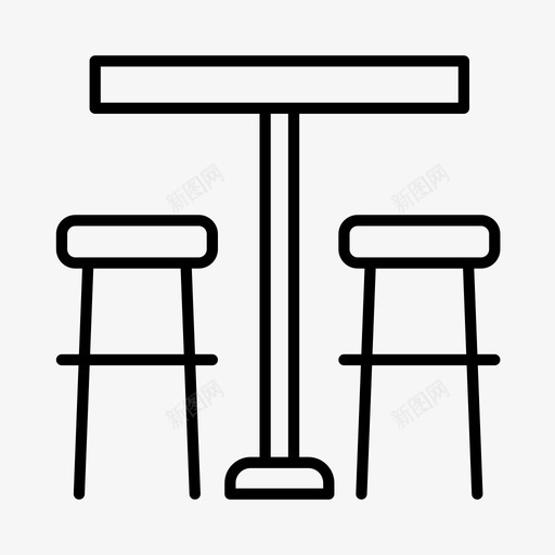 吧台咖啡厅椅子图标svg_新图网 https://ixintu.com 吧台 咖啡厅 家具 椅子 餐厅