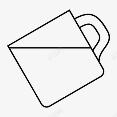 倾斜的玻璃咖啡杯子图标图标