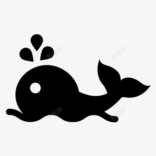 鲸鱼动物喷水孔图标svg_新图网 https://ixintu.com 动物 喷水孔 鲸鱼
