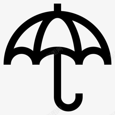 雨伞度假线图标图标