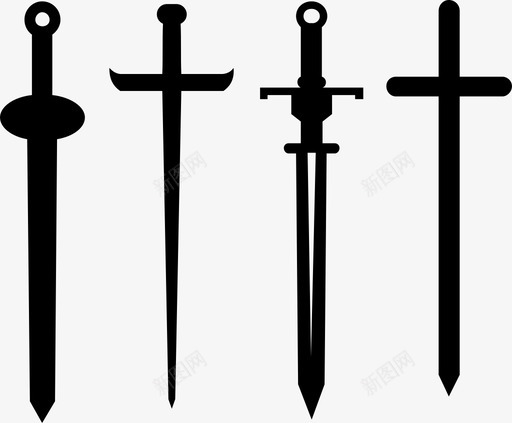剑战争骑士图标svg_新图网 https://ixintu.com 中世纪 刀剑 剑 战争 骑士
