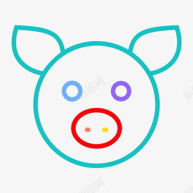 猪动物动物头图标图标