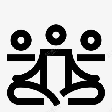 团体冥想正念瑜伽图标图标