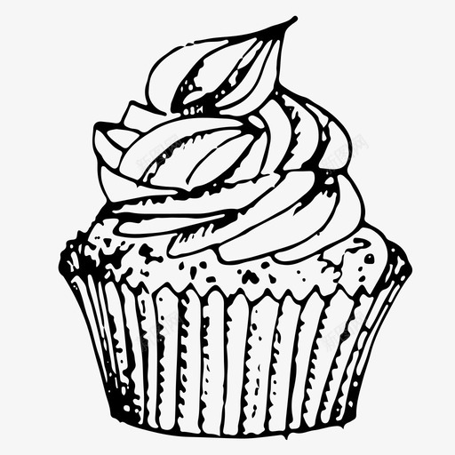 纸杯蛋糕巧克力甜点图标svg_新图网 https://ixintu.com 巧克力 松饼 甜品 甜点 纸杯蛋糕 香草