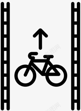 自行车道自行车基础设施图标图标