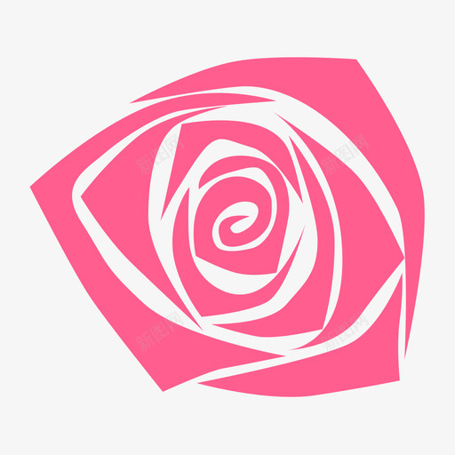 玫瑰花svg_新图网 https://ixintu.com 玫瑰花 填充 扁平