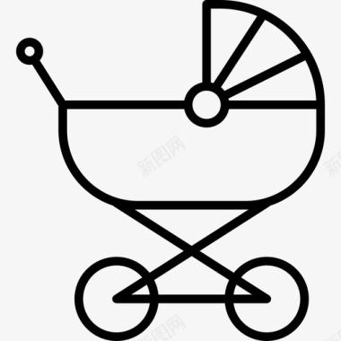 婴儿推车交通工具新生儿图标图标
