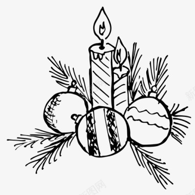 圣诞蜡烛圣诞装饰新年图标图标