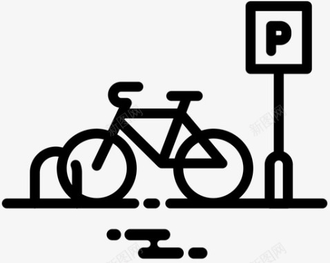 自行车自行车公园停车场图标图标