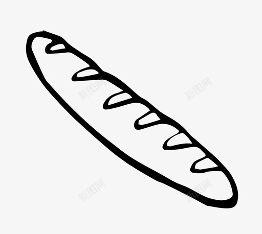 法式长棍面包面包食物图标svg_新图网 https://ixintu.com 法式 法式长棍面包 面包 食物