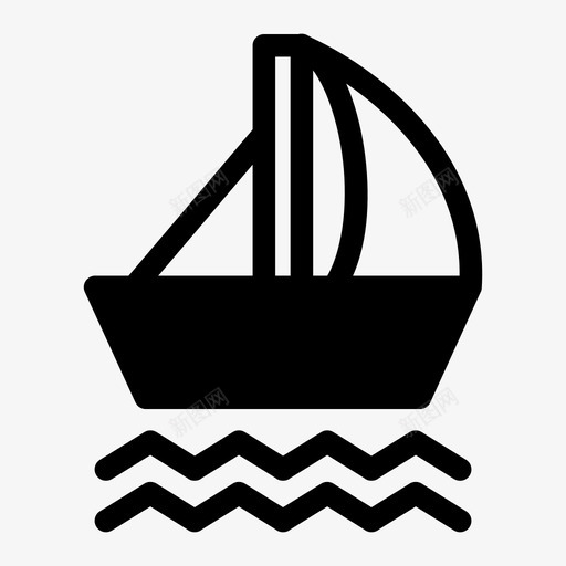 帆船海洋船图标svg_新图网 https://ixintu.com 帆船 水 海洋 船